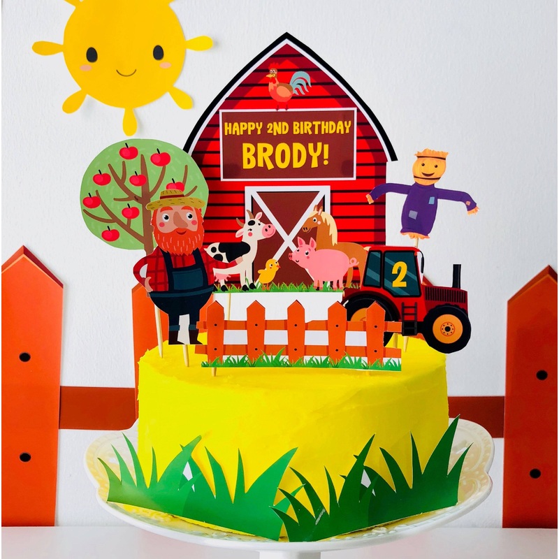 Old MacDonald Farm Cake Topper