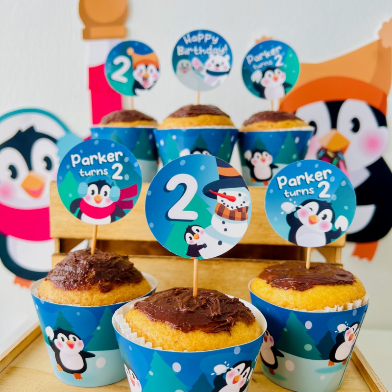 Penguin Wonderland Cupcake Toppers