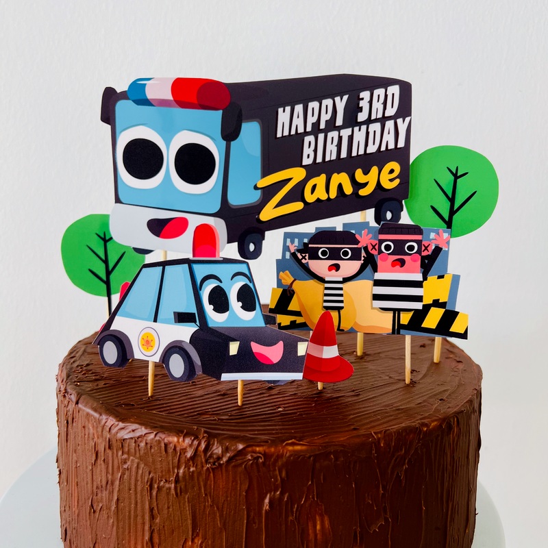 Police Patrol Birthday Cake Topper