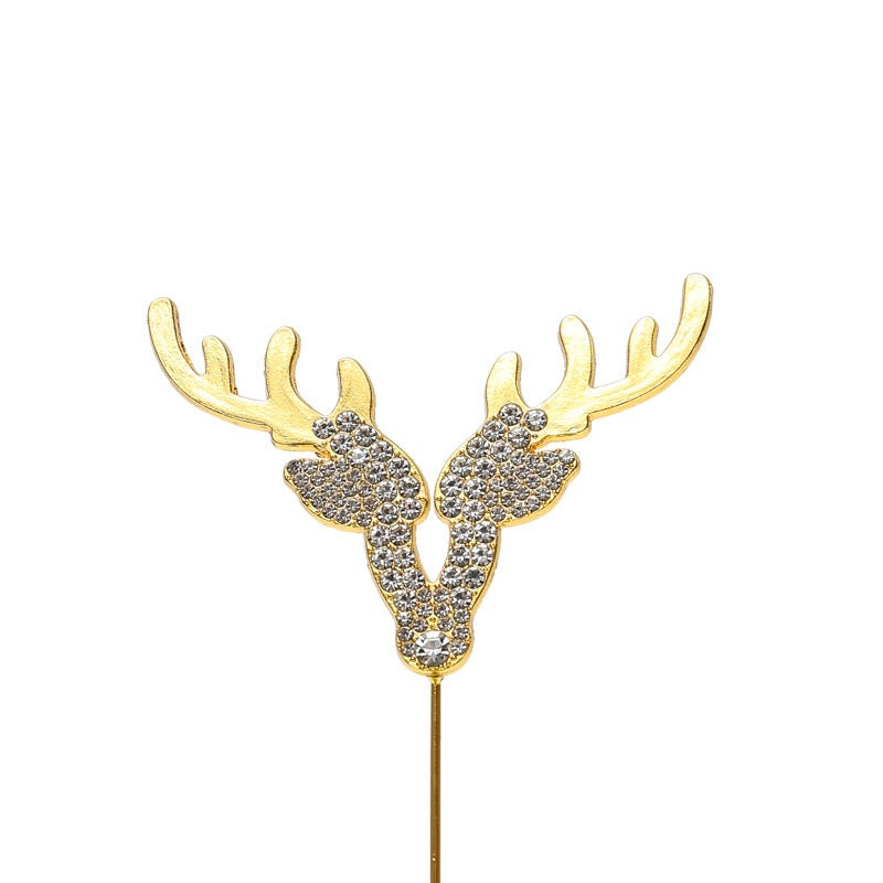 REINDEER CAKE TOPPER - GOLD METAL