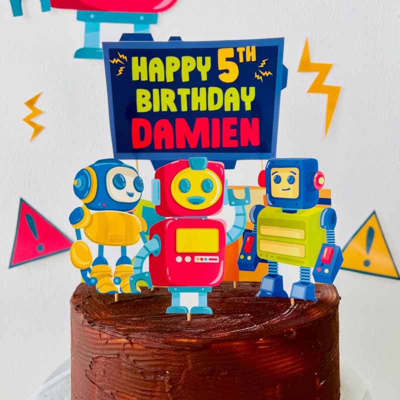 Robots and Science Cake Topper