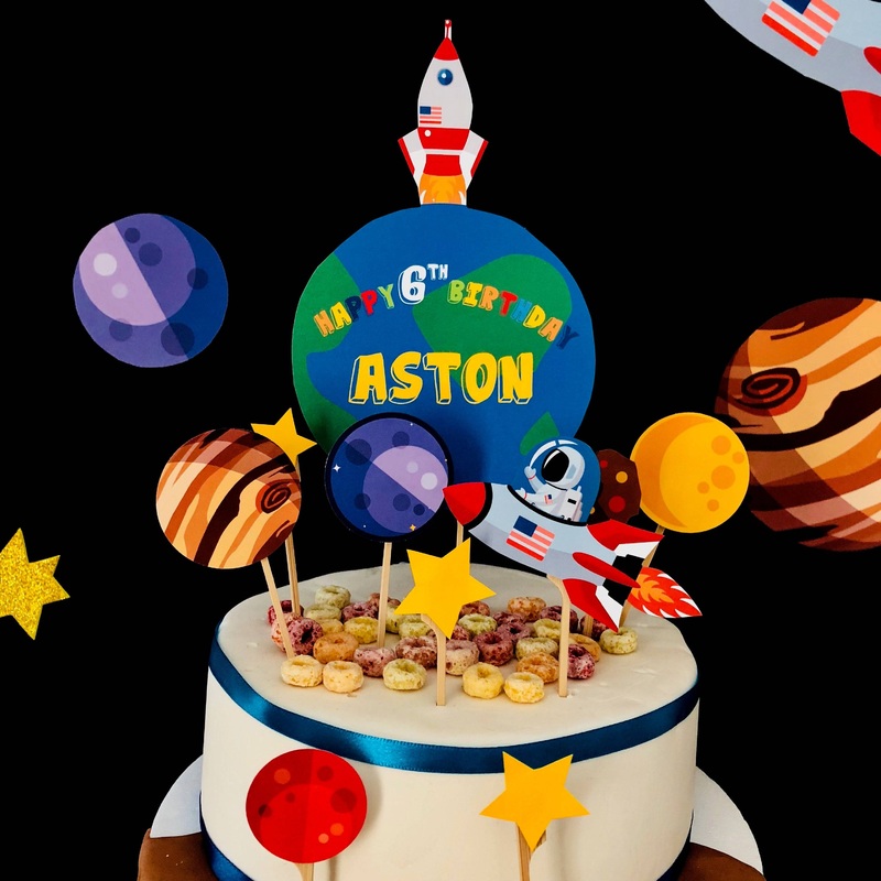 Space Birthday Cake Topper