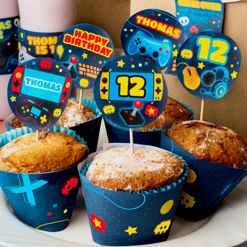 Video Game Cupcake Toppers Set