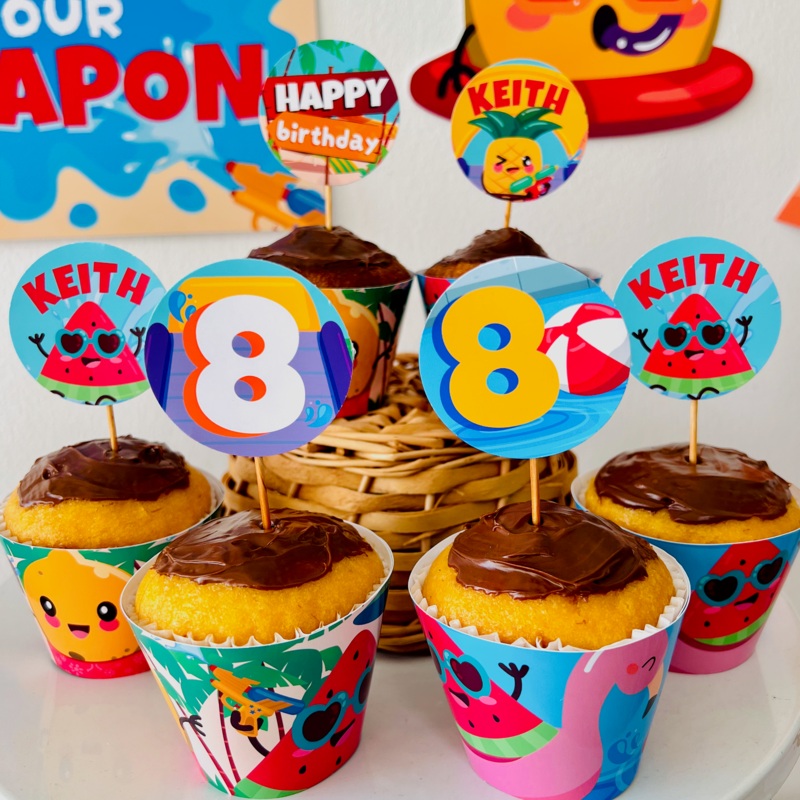 Water Park Cupcake Toppers Set