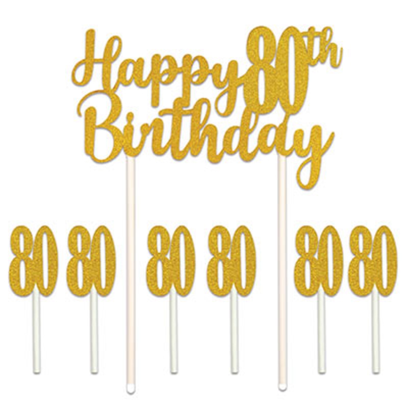 Cake Topper - 80th Birthday