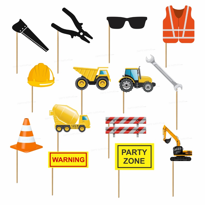 Construction Theme Cup Cake Topper