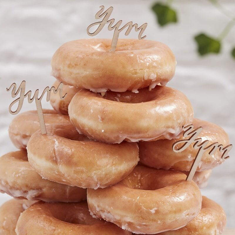 Ginger Ray Wooden Yum Cake Toppers - Beautiful Botanics