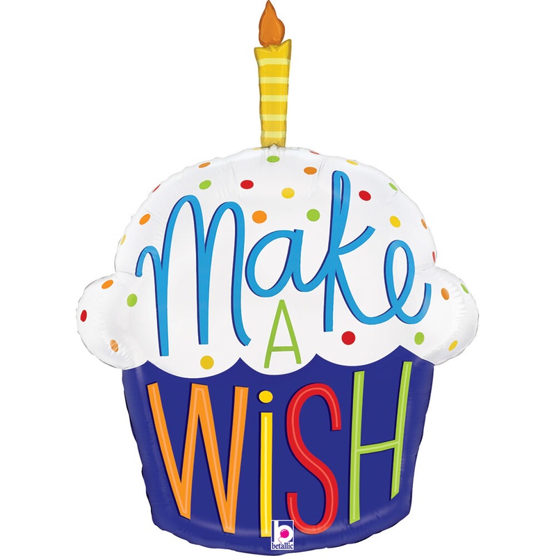 Make A Wish Cupcake Foil Balloon 28Inches