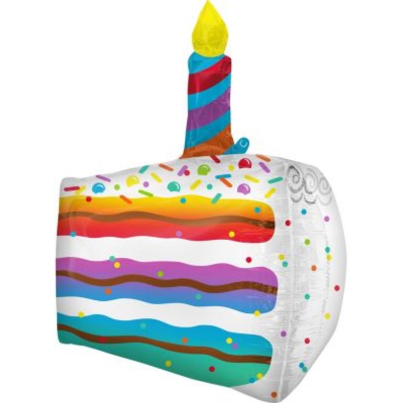 Multicolour Cake Slice Foil Balloon 25Inches