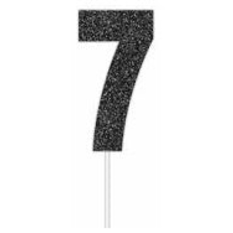 Number 7 Black Cake Topper
