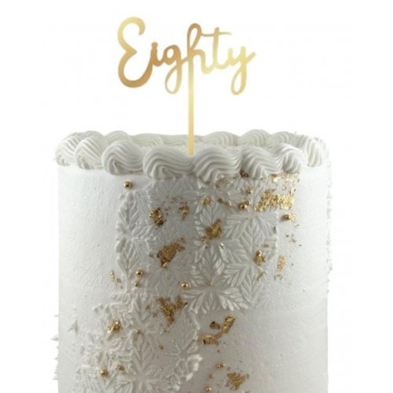 Number 80 Gold Acrylic Cake Topper