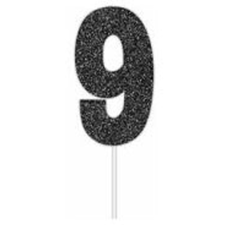 Number 9 Black Cake Topper