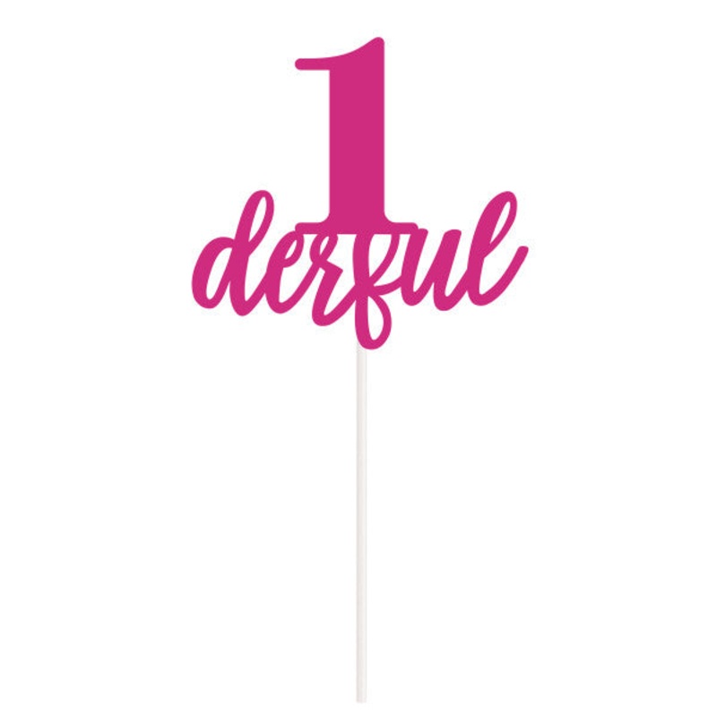 Pink Dots "1derful" 1st Birthday Cake Topper - 20cm