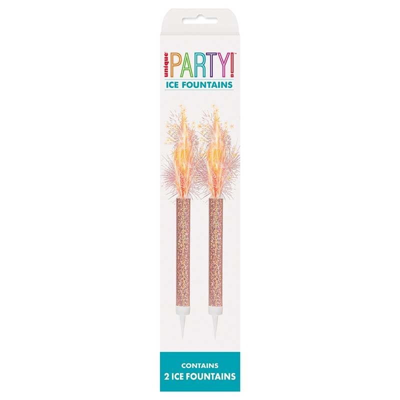 Rose Gold Glitz, Cake Ice Fountains (2 Pack)