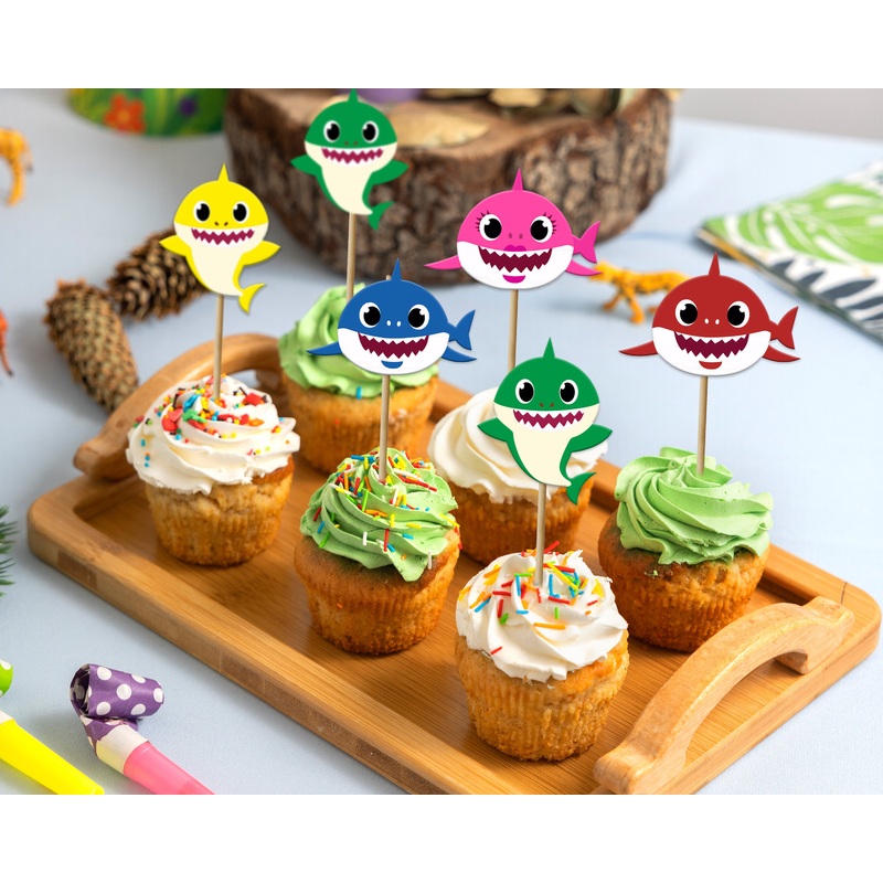 Shark Theme Customized Cup Cake Topper