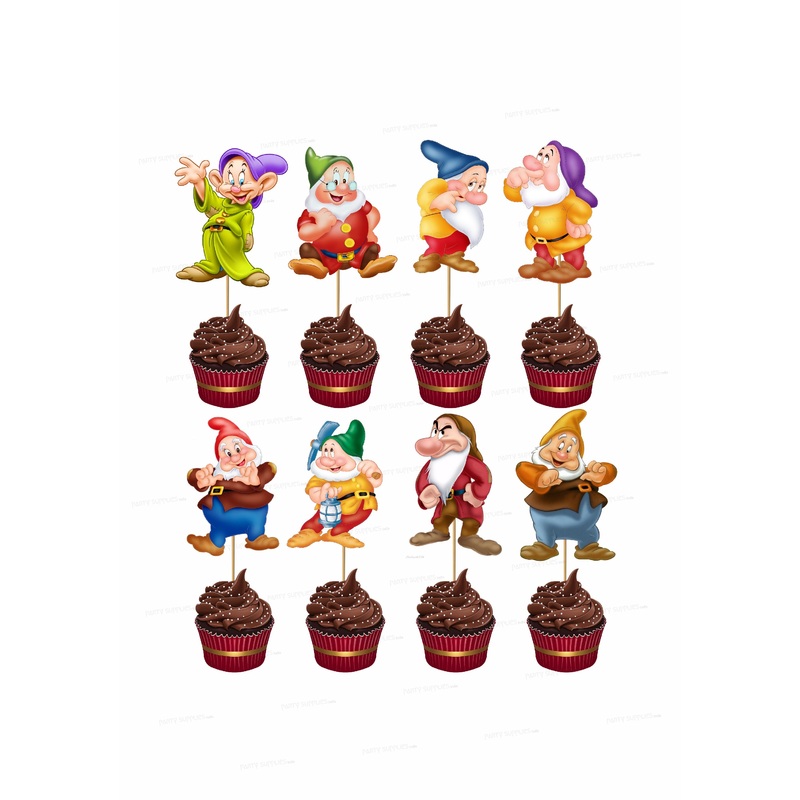 Snow And White Theme Customized Cup Cake Topper