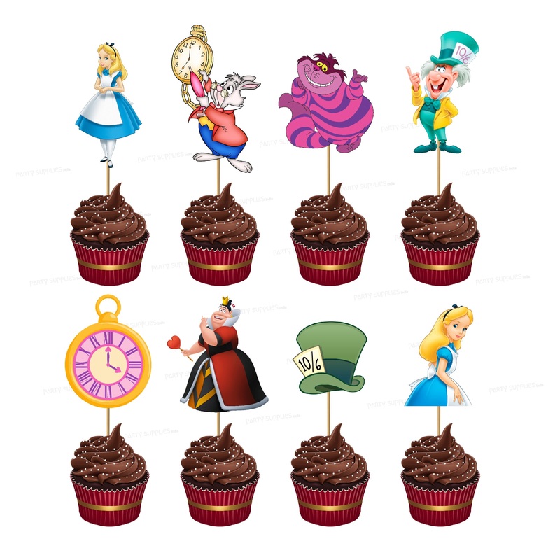 Alice in Wonderland Customized cup cake topper
