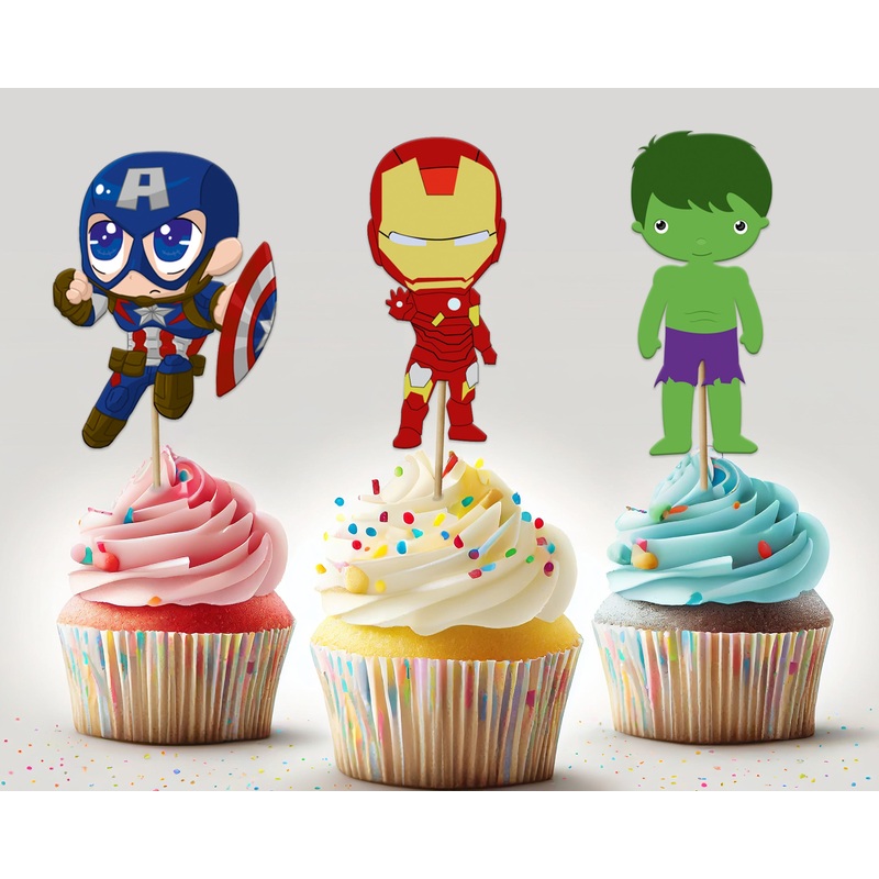 Avengers Theme Classic Cup Cake Topper