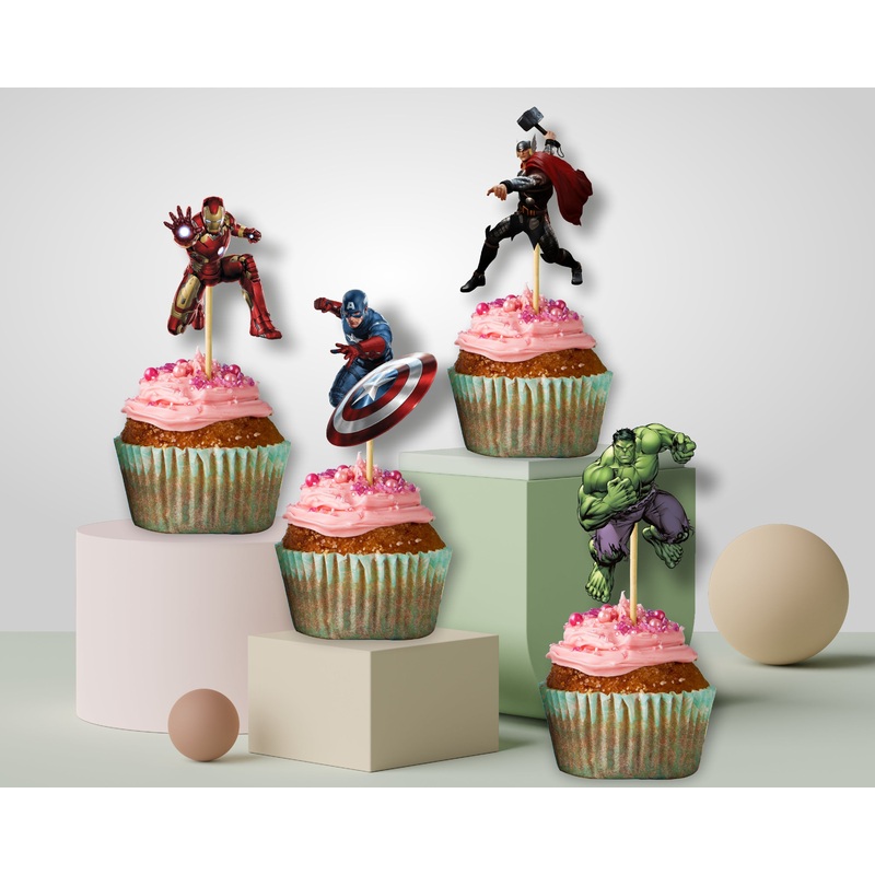 Avengers Theme Cup Cake Topper