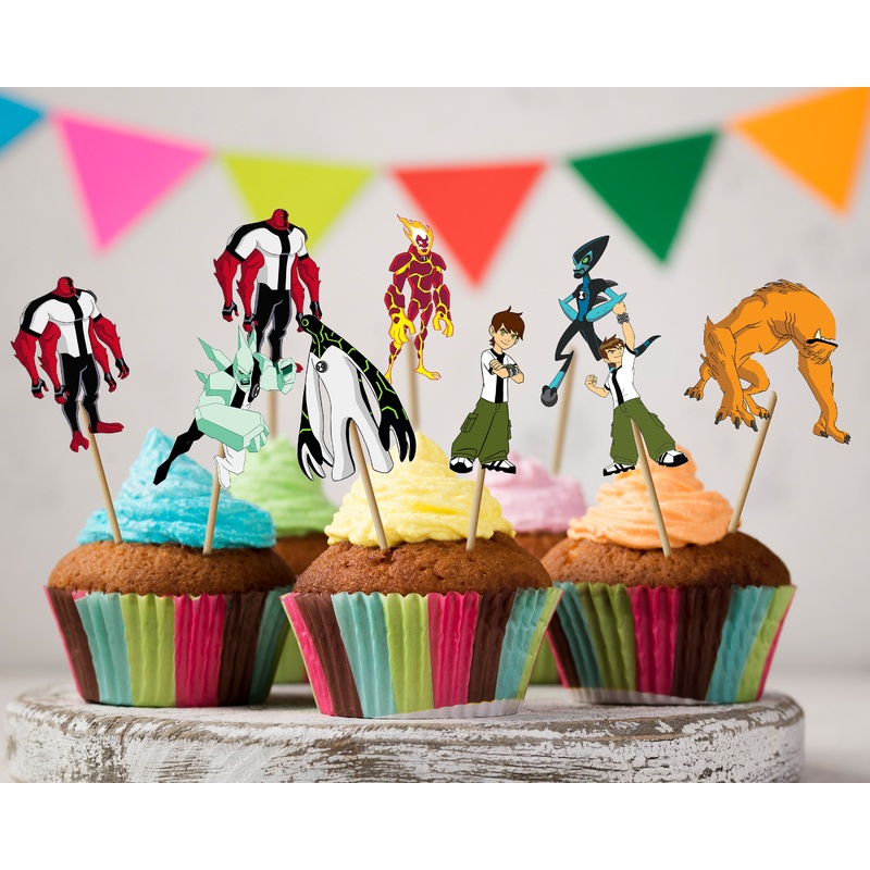 Ben 10 Theme Cup Cake Topper