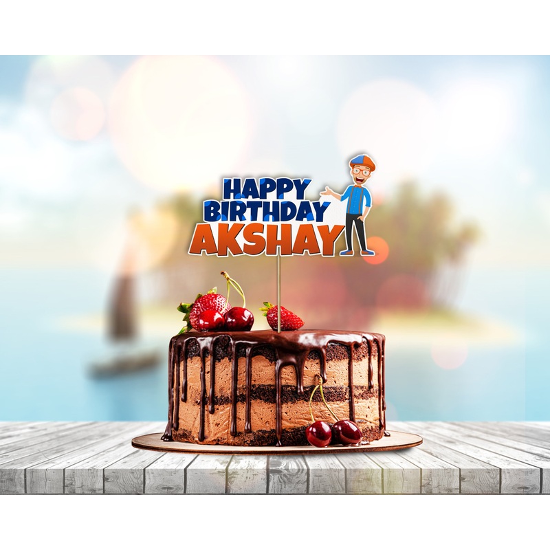 Blippi Theme Customized Cake Topper