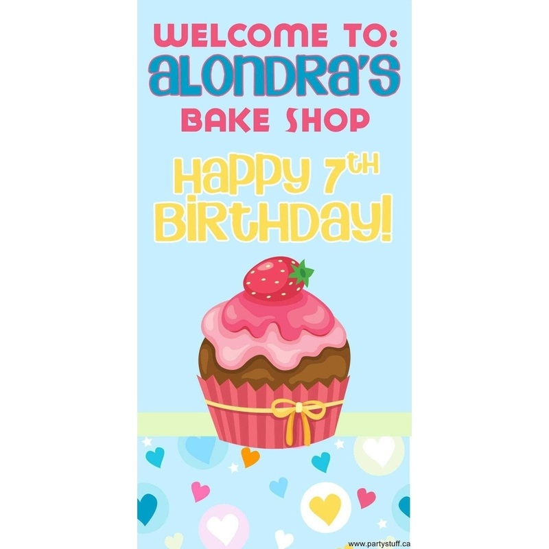 Customizable Deluxe Door Banner - Cupcake Birthday