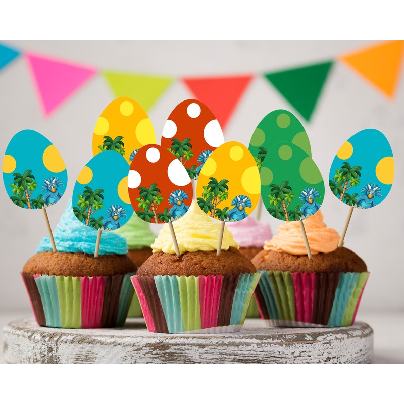 Dinosaur Theme Customized Cup Cake Topper