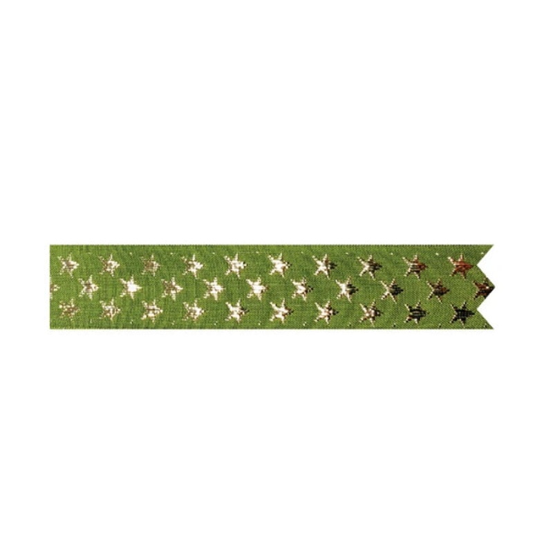 Green and Gold Stars Cake Ribbon Decoration 1 Metre