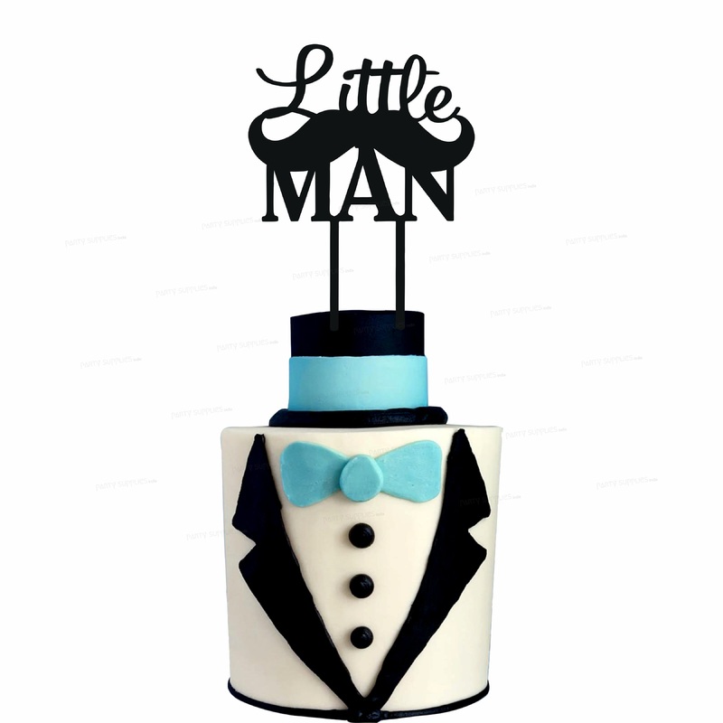 Little Man Theme Cake Topper