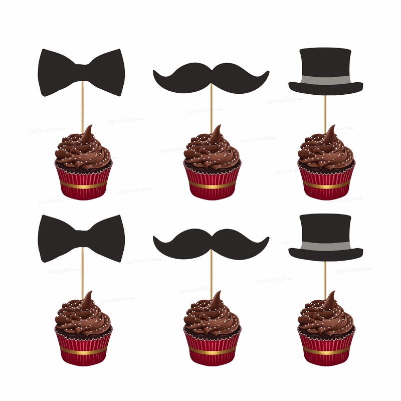 Little Man Theme Cup Cake Topper