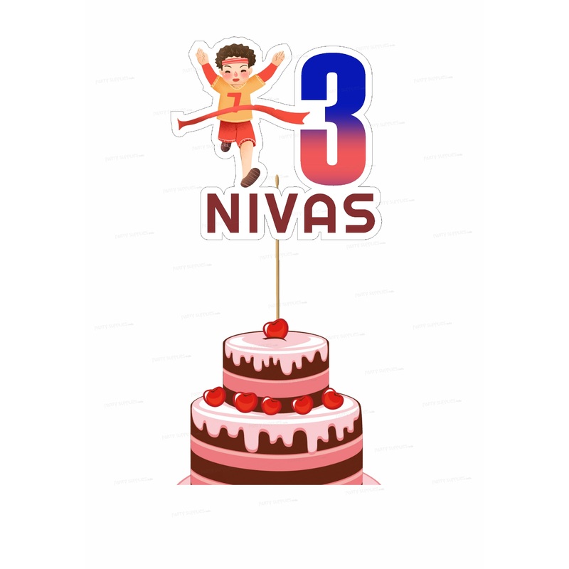 Marathon Theme Cake Topper