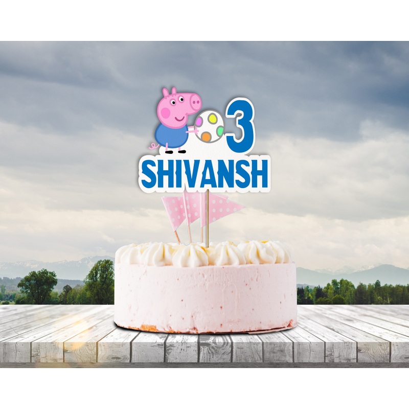 Peppa Pig Theme Cake Topper