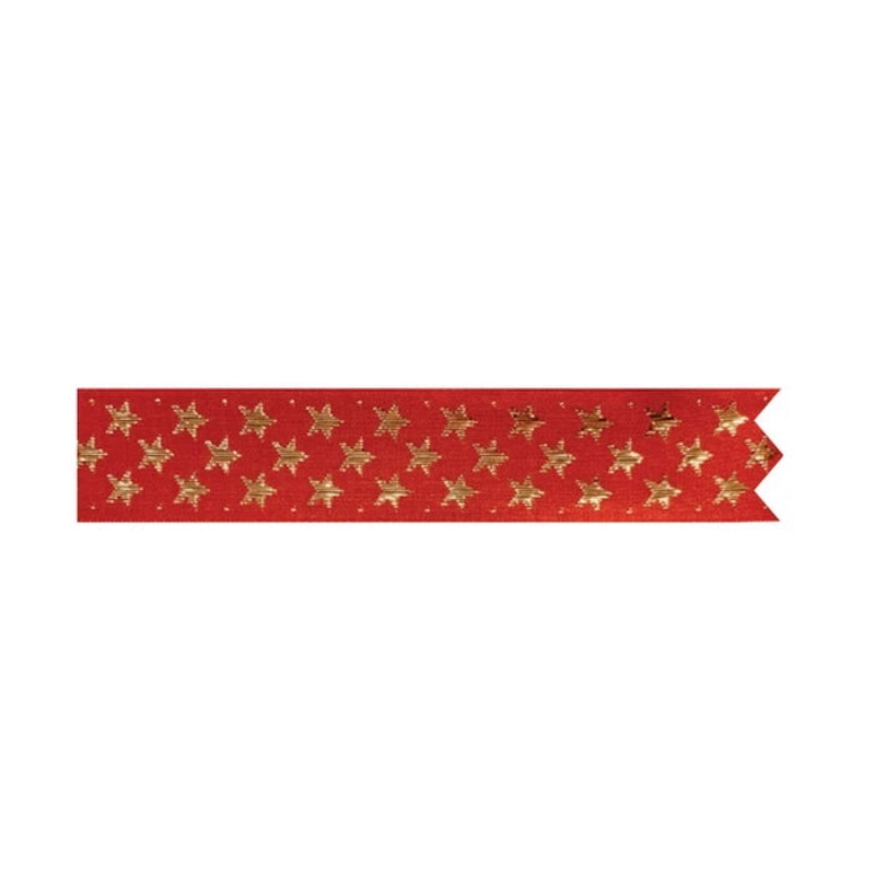 Red and Gold Stars Cake Ribbon Decoration 1 Metre