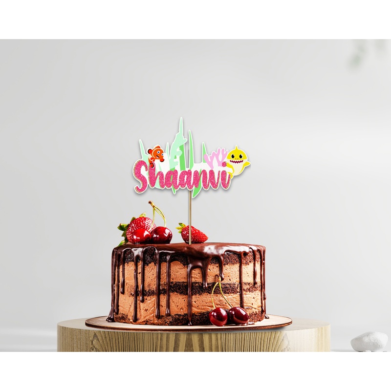 Shark Theme Customized Cake Topper