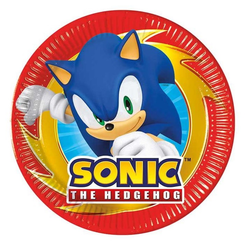 Sonic the Hedgehog Party Cake Plates Pack of 8