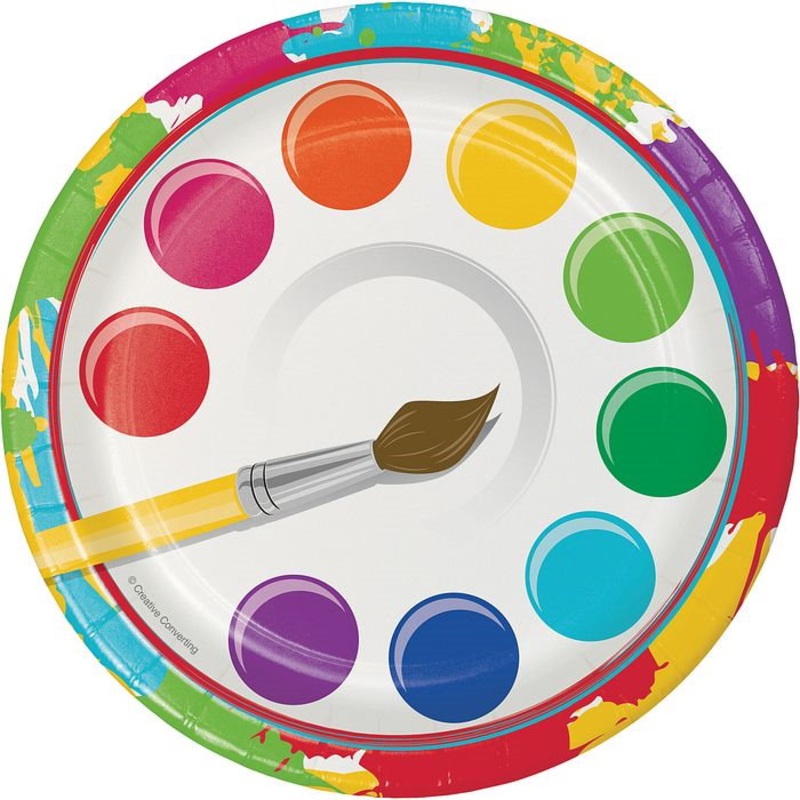 Art Arty Paint Party Cake Plates Pack of 8