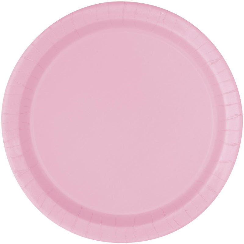 Baby Pink Paper Cake Plates 18cm Pack of 8