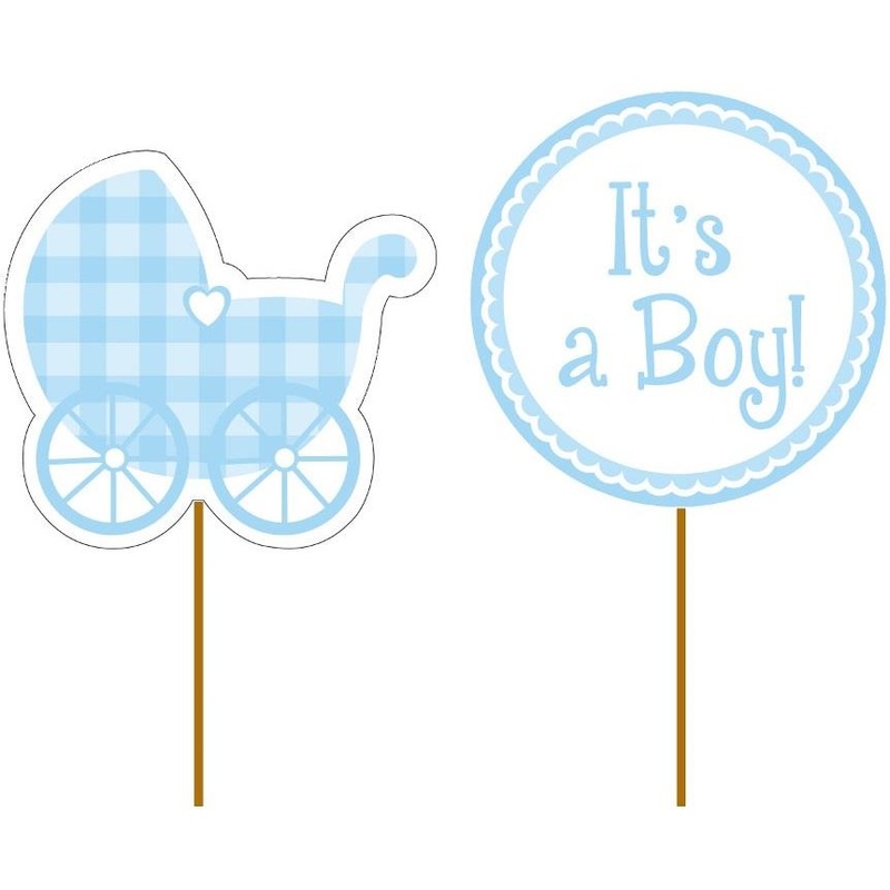 Blue Its a Boy Cupcake Toppers Pack of 12
