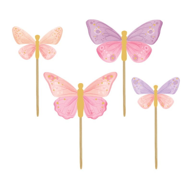 Butterfly Cupcake and Cake Toppers Pack of 12