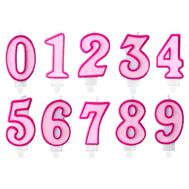 Cake Candle Number Pink