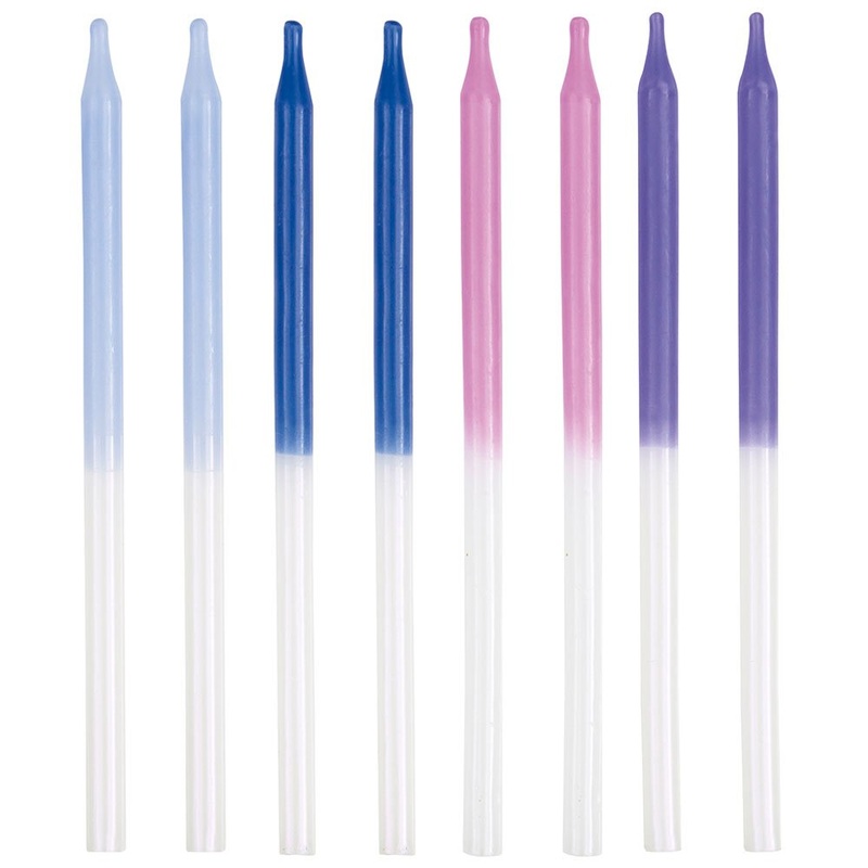 Cake Candles Blue Purple