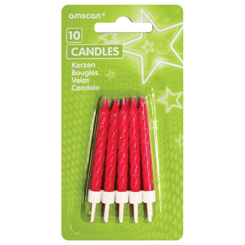 Cake Candles Glitter Pink