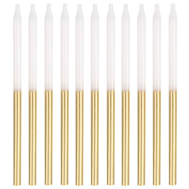 Cake Candles Gold White