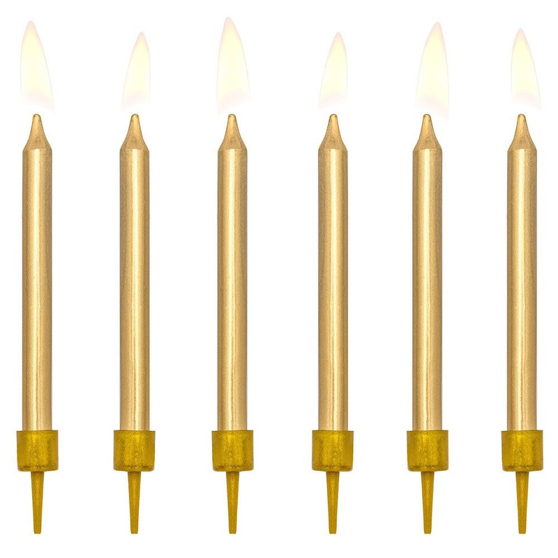 Cake Candles Metallic Gold