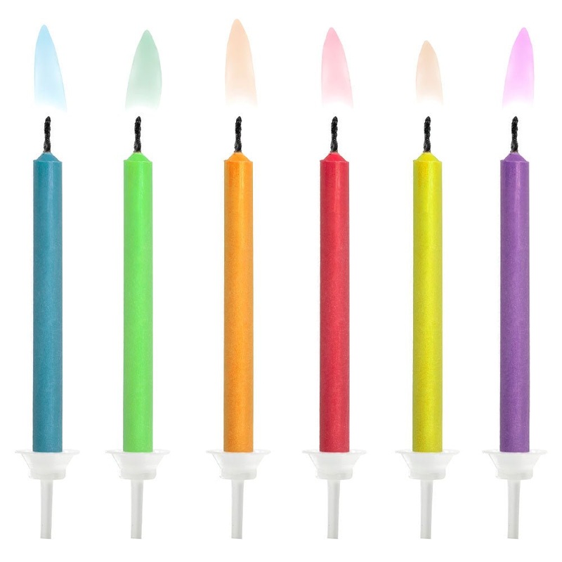 Colored Flames Cake Candles