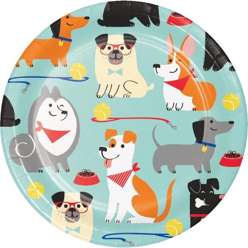 Dog Party Cake Plates Pack of 8
