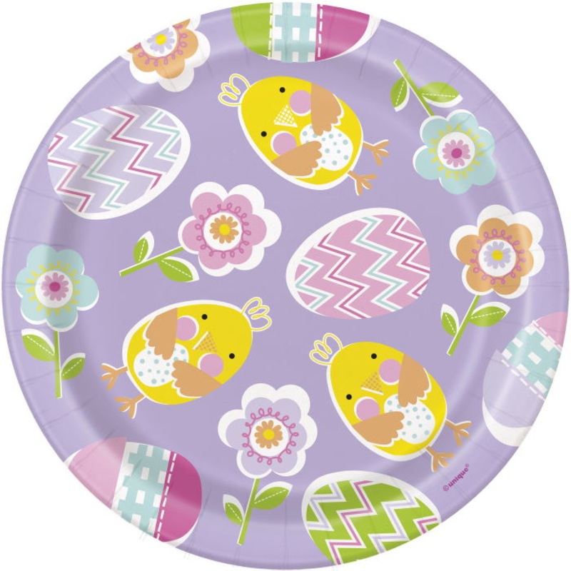 Easter Rabbits Lilac Cake Plates Pack of 8