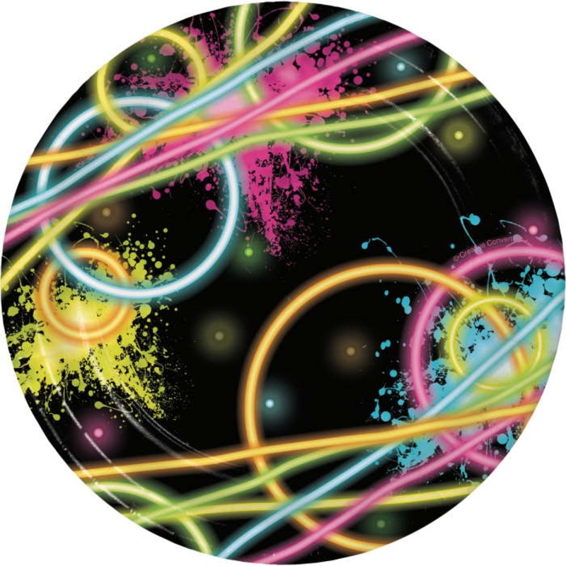 Glow Party Cake Plates Pack of 8