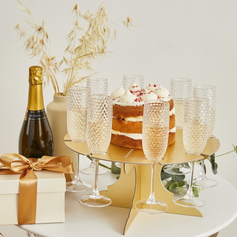 Gold Champagne and Cake Stand 38cm