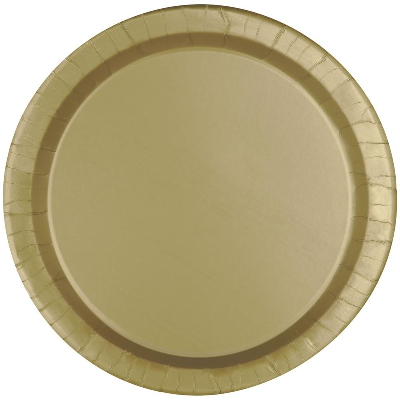Gold Party Cake Plates Pack of 8